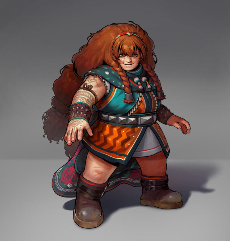 Original design and illustration for a Pathfinder TTRPG player character.