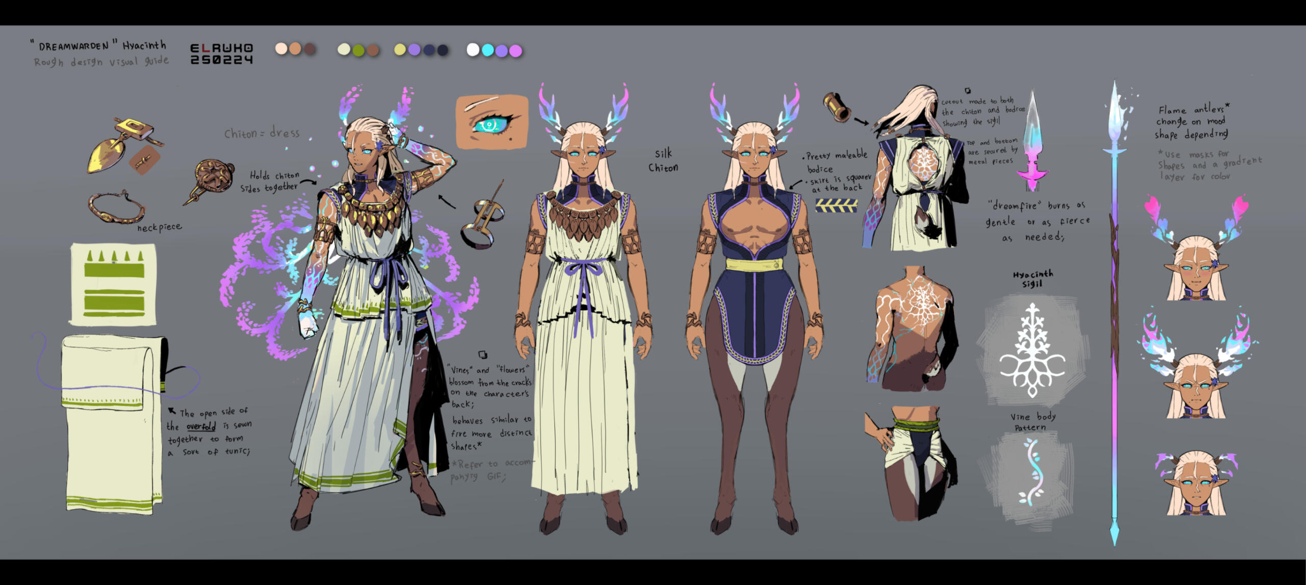 Vtuber alternate outfit reference sheet.