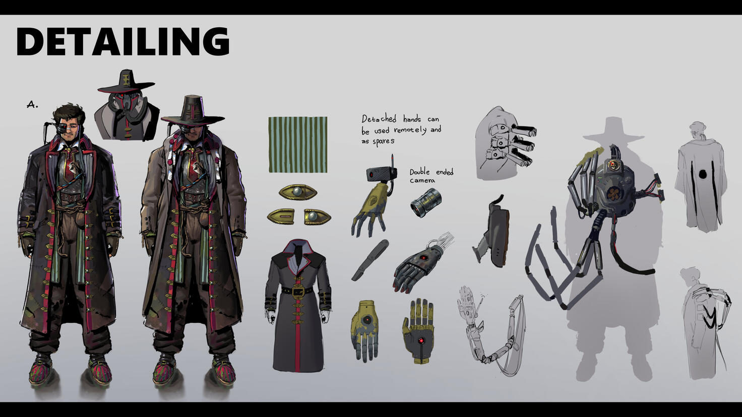 Sample of iterations for Warhammer 40K player character design.